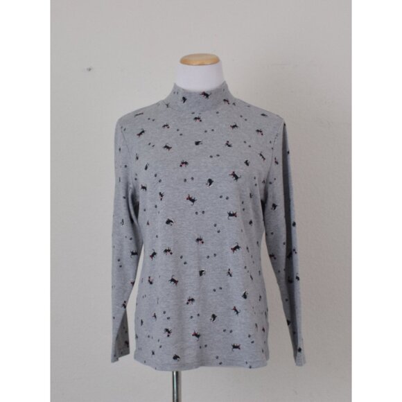 Christmas Cat Mock Neck shirt size L - Picture 5 of 10